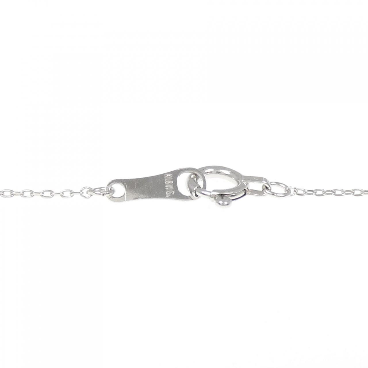 K18WG イニシャルM ダイヤモンド ネックレス 0.01CT