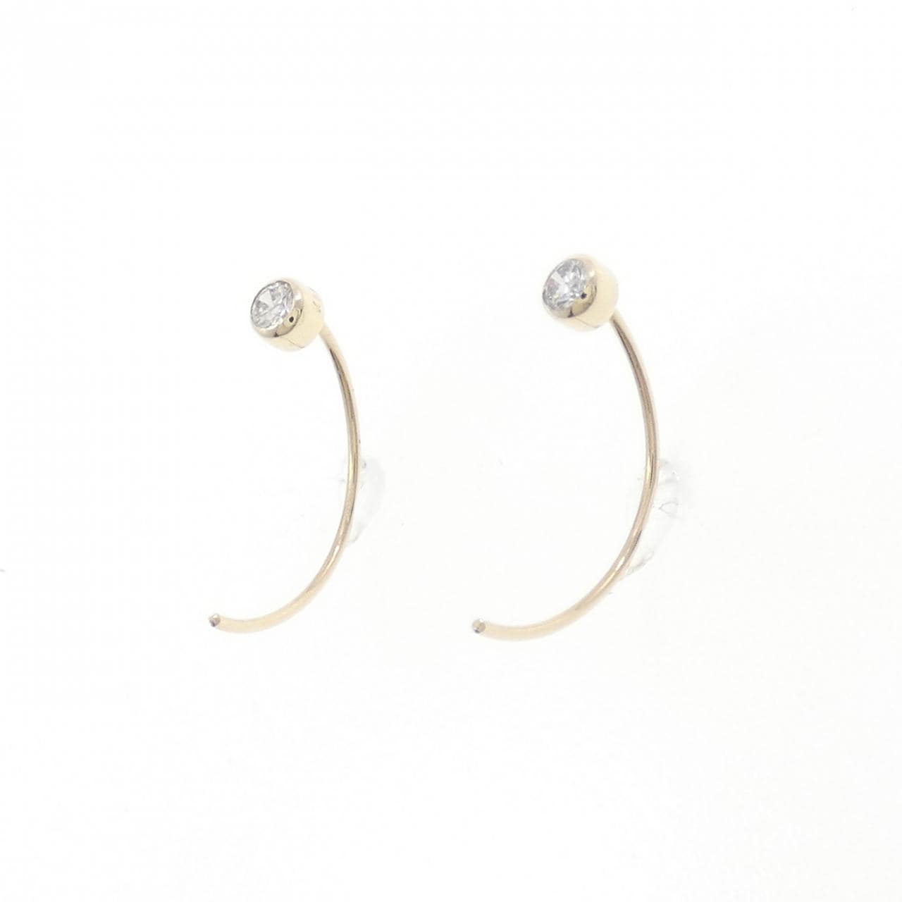 K10YG ダイヤモンド ピアス