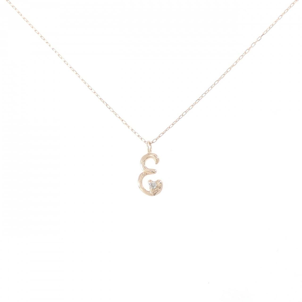 K10PG イニシャルE ダイヤモンド ネックレス 0.01CT