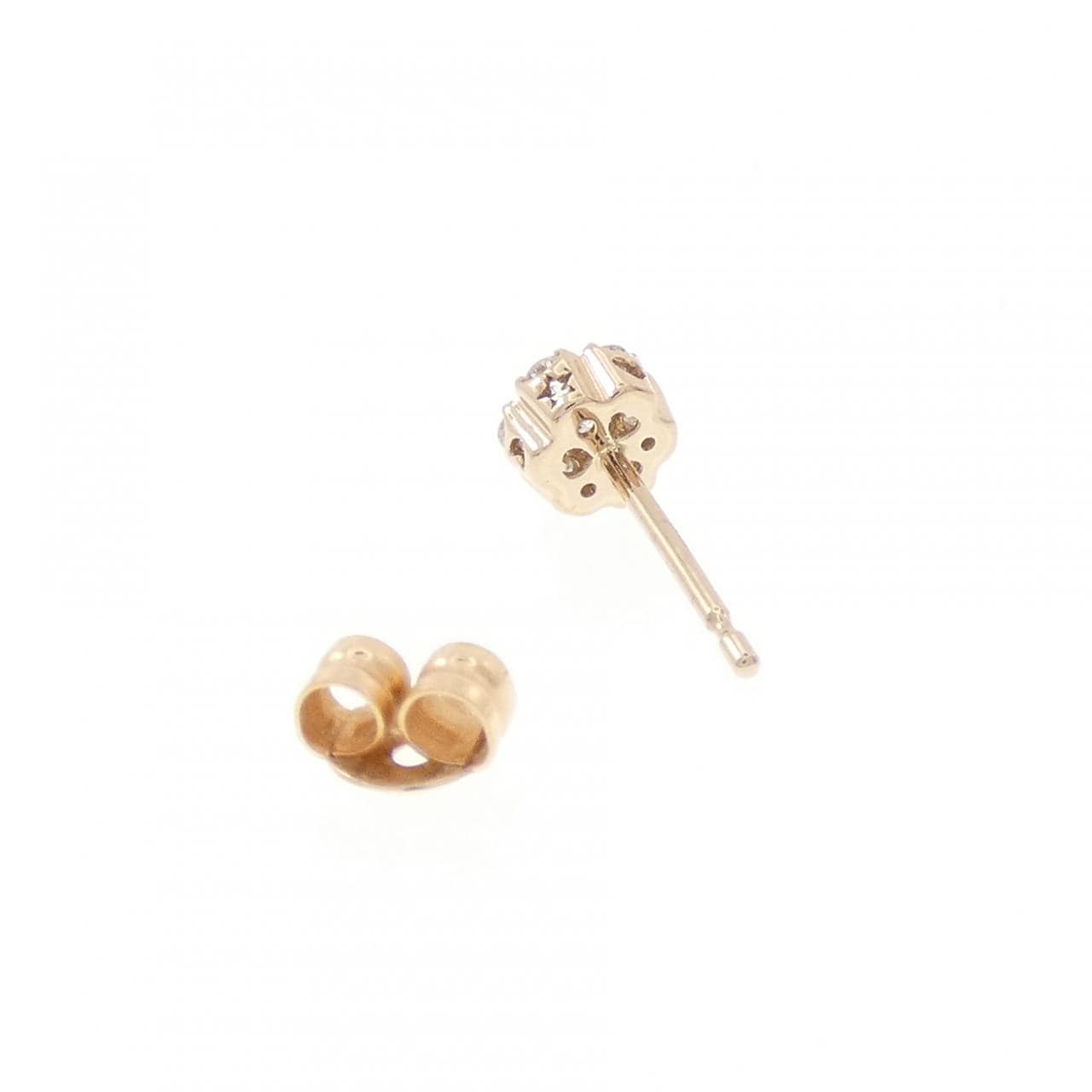 K18PG ダイヤモンド ピアス 0.11CT 片耳