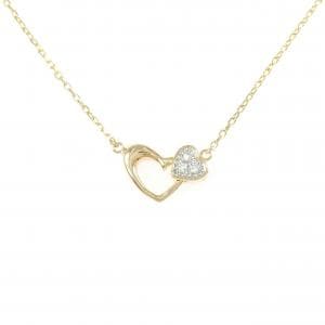K18YG/PT ハート ダイヤモンド ネックレス 0.03CT