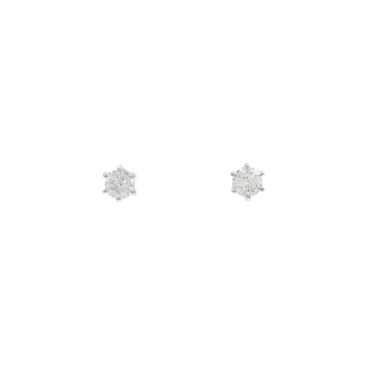PT900 ソリティア ダイヤモンド ピアス 0.410CT