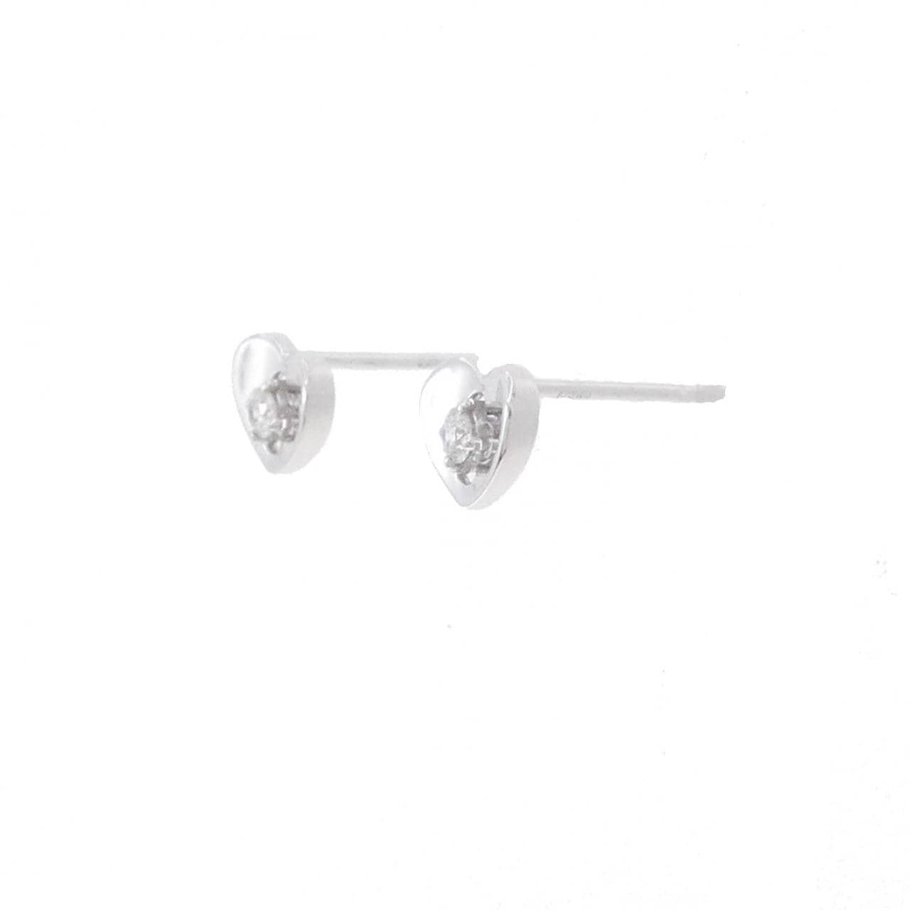 K18WG 心形钻石耳环 0.06CT
