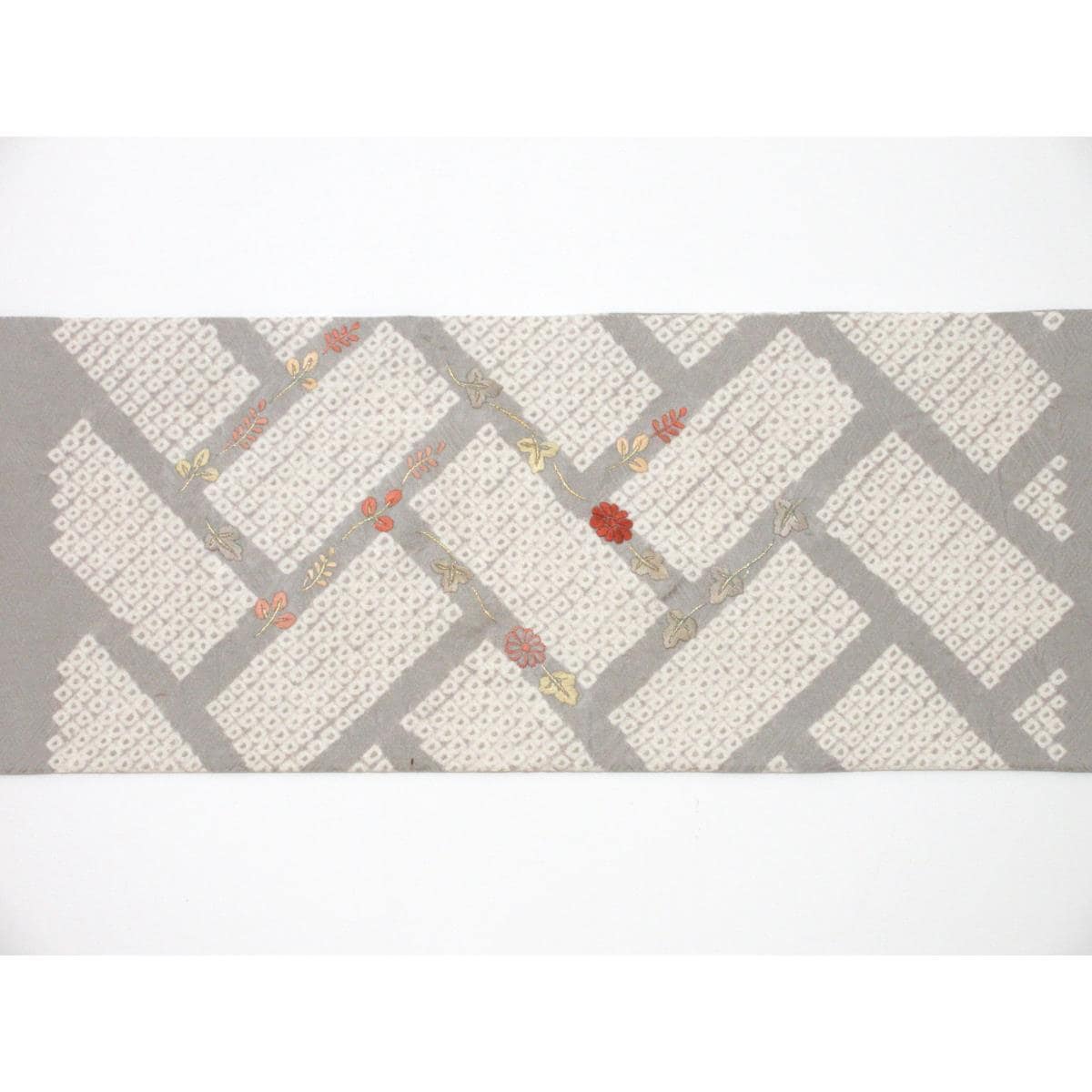 名古屋帯　染帯　刺繍入り絞り加工
