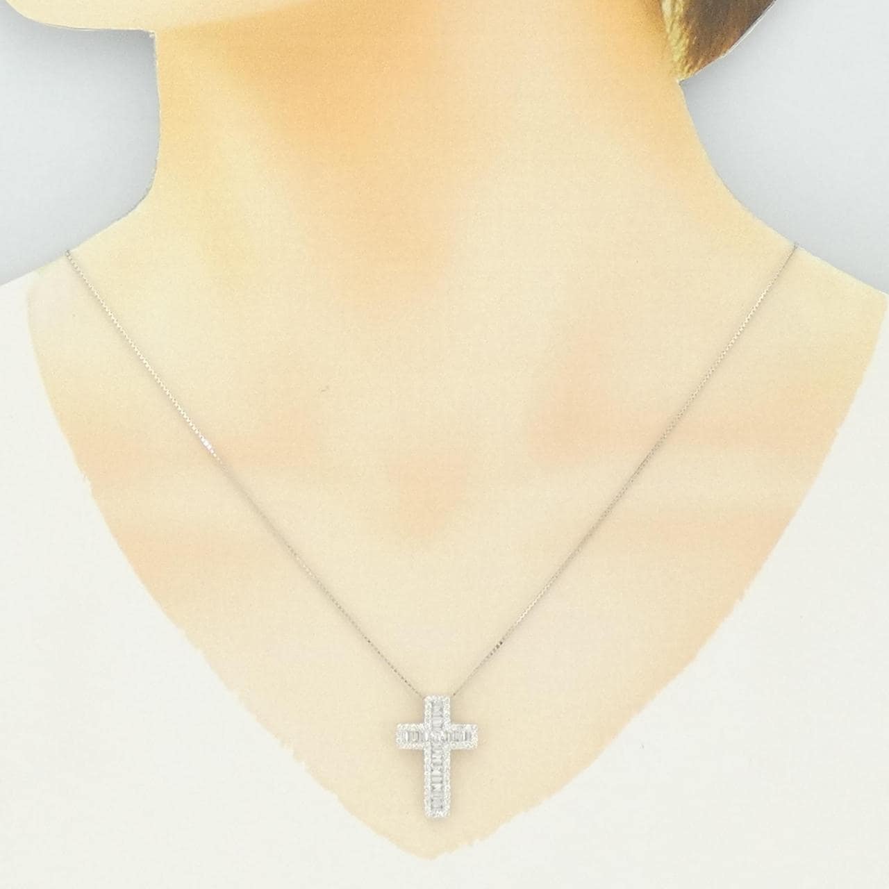 750WG/K18WG ダイヤモンド ネックレス 0.87CT