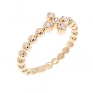 750PG クロス ダイヤモンド リング 0.05CT