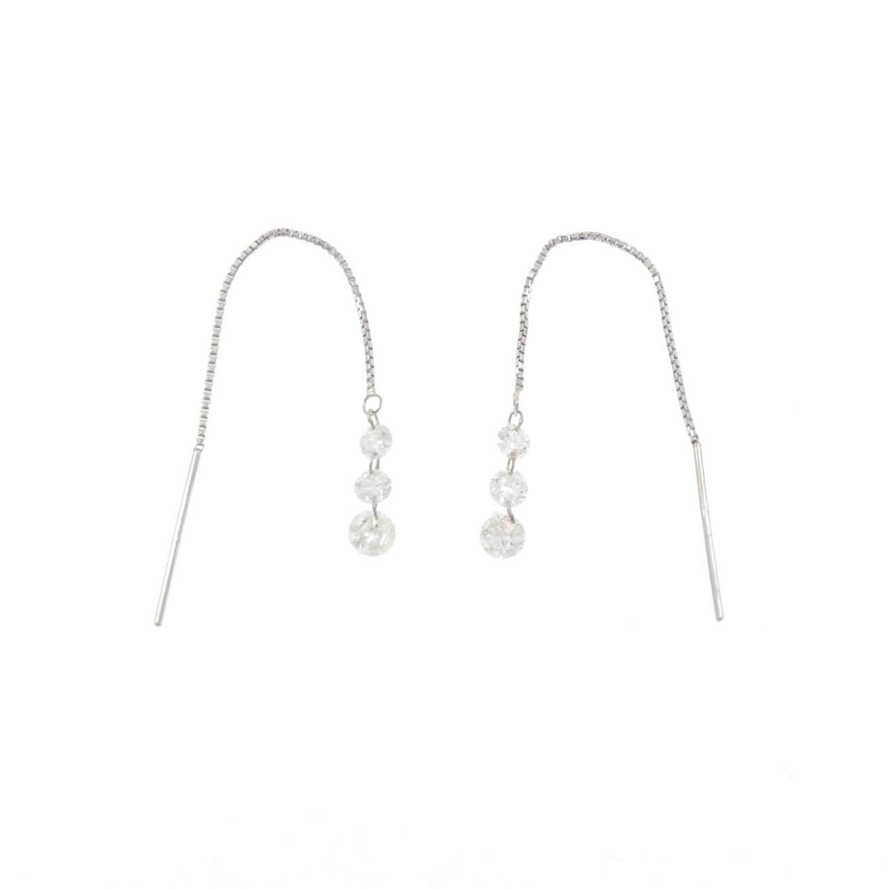 PT900 ダイヤモンド ピアス 0.855CT