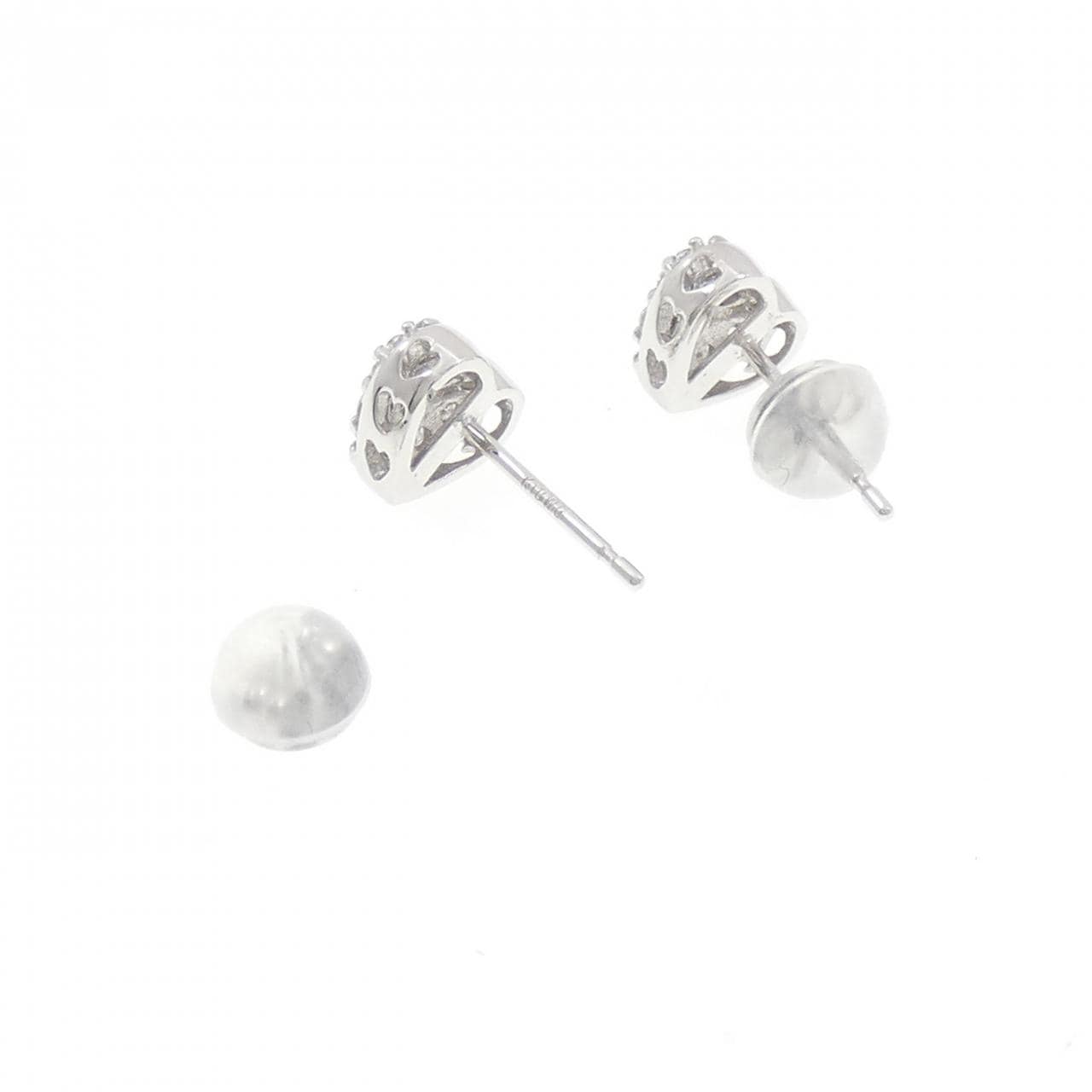 K18WG ハート ダイヤモンド ピアス 0.20CT