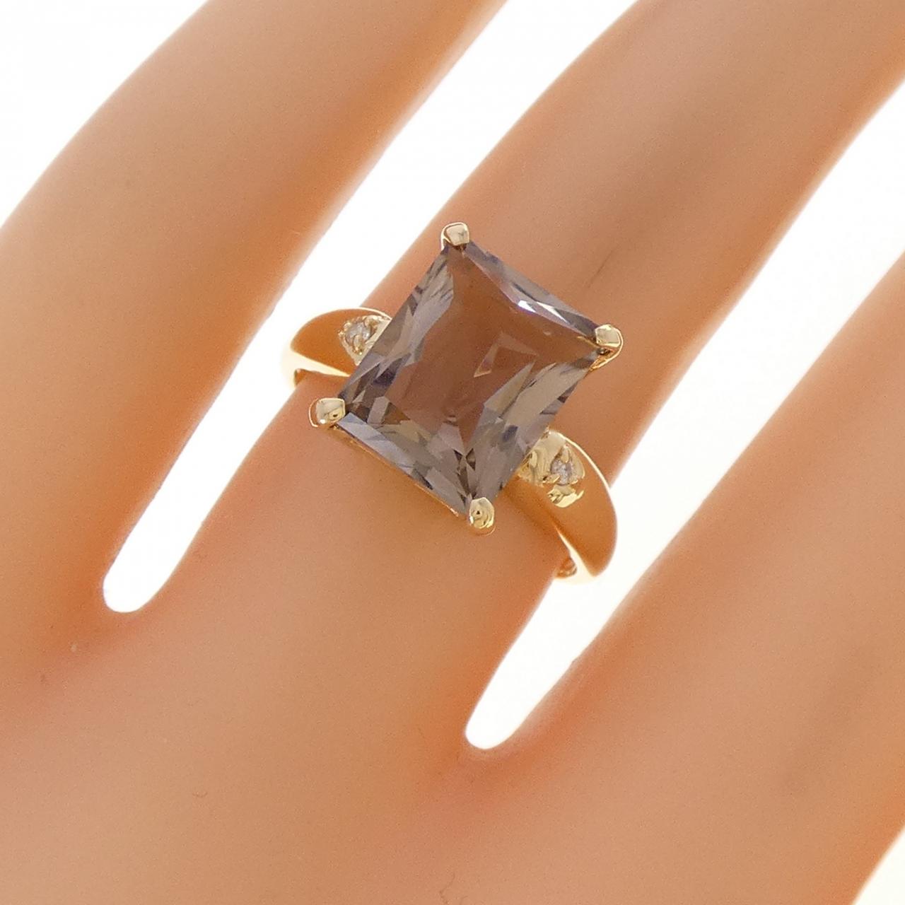 K18YG スモーキークオーツ リング 3.00CT