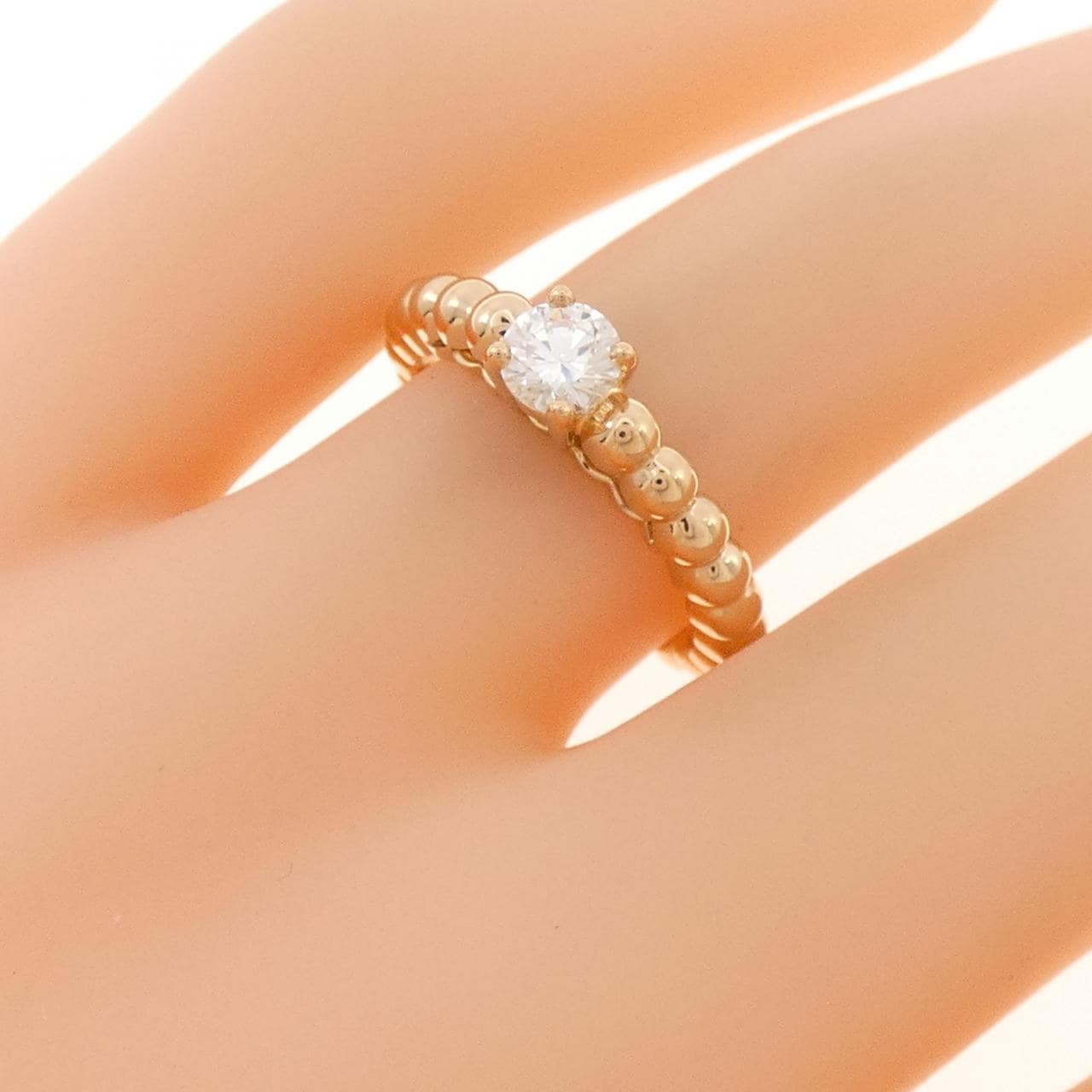 ヴァンクリーフ&アーペル ペルレ ソリティア リング 0.31CT D IF 3EXT