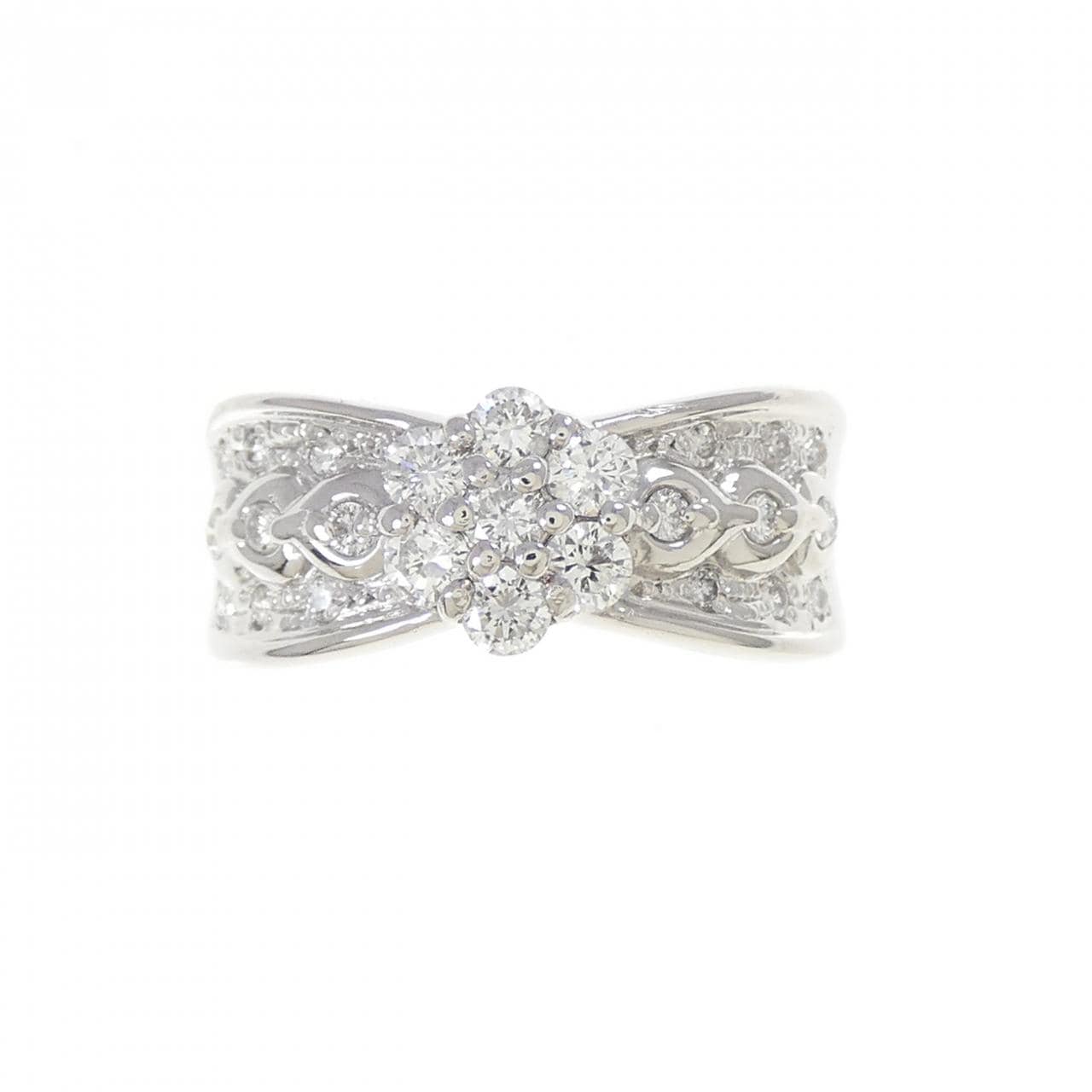PT900 フラワー ダイヤモンド リング 0.50CT