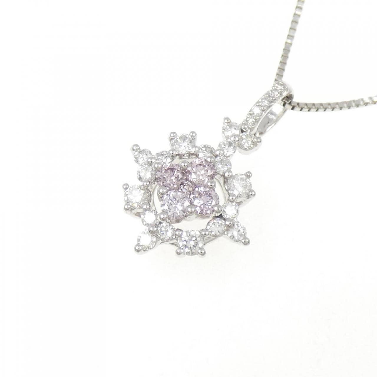PT900/PT850 ピンクダイヤモンド ネックレス 0.18CT