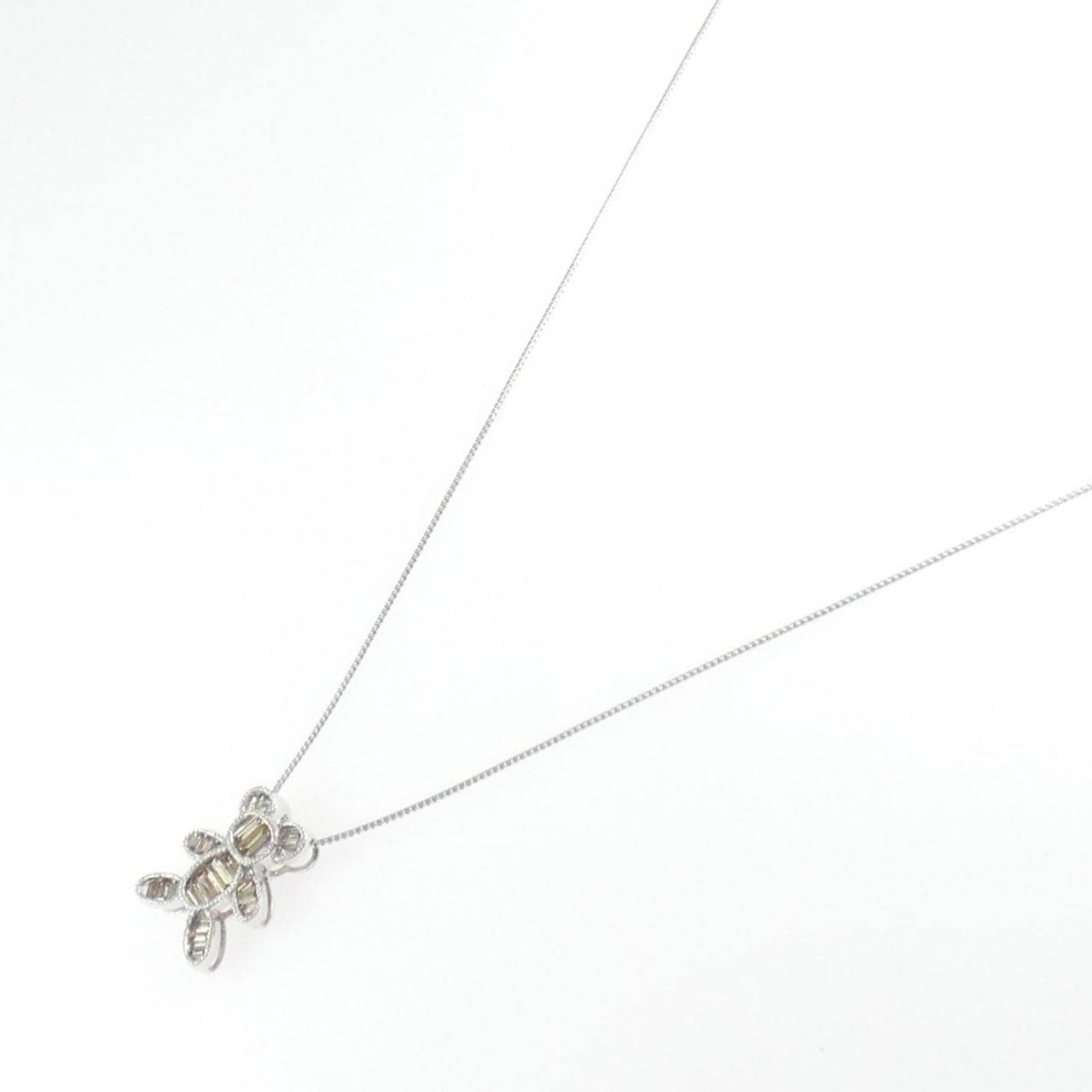 K18WG ベア ダイヤモンド ネックレス 0.47CT