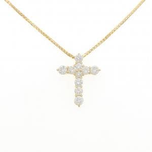 K18YG クロス ダイヤモンド ネックレス 1.00CT