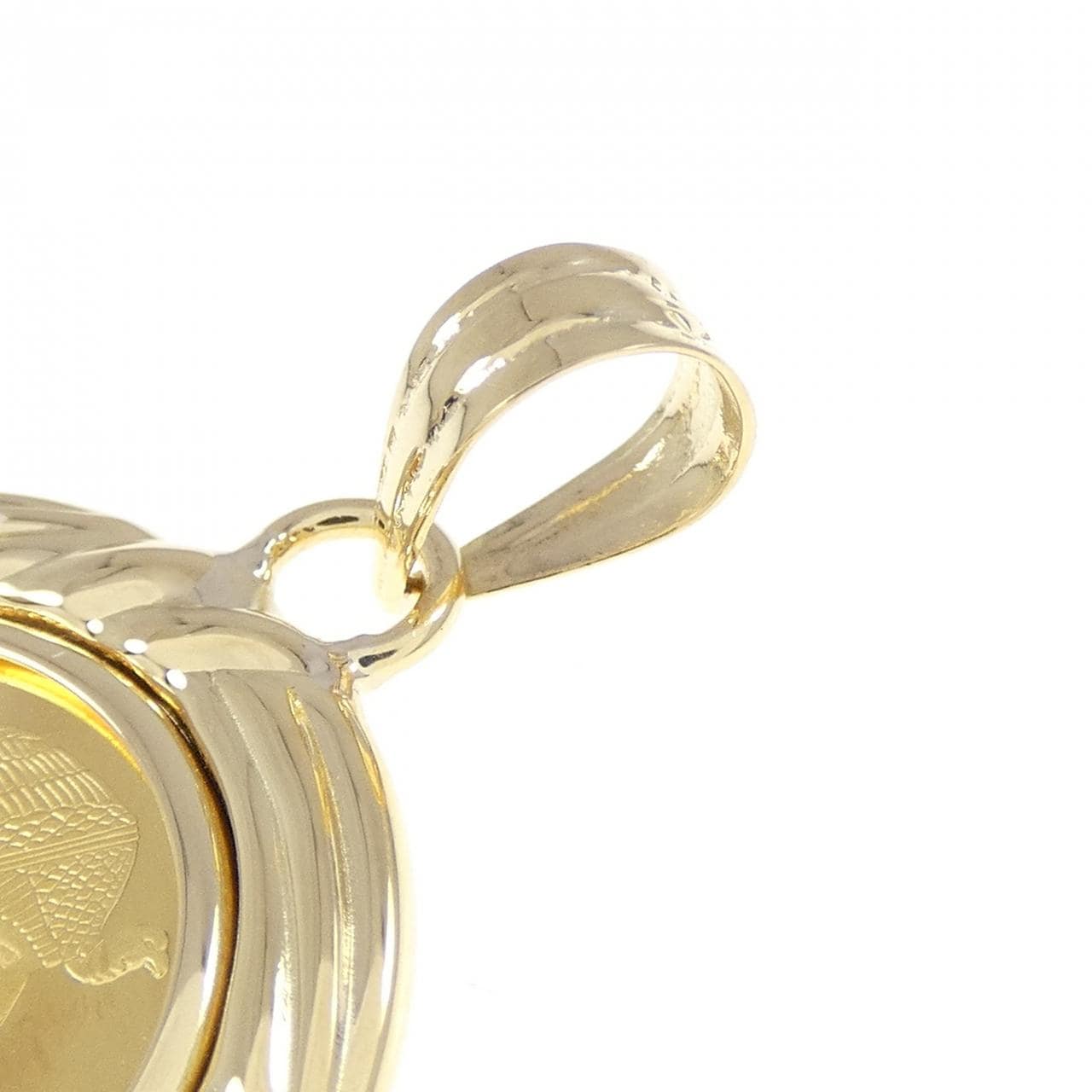 K18YG (frame) coin pendant