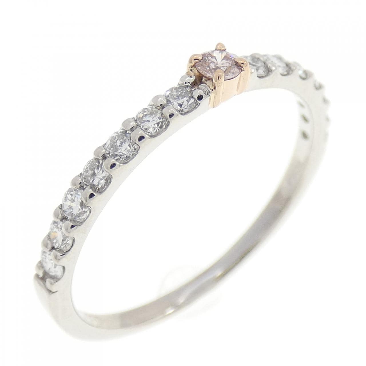 K18PG/PT900粉色钻石指 0.05CT