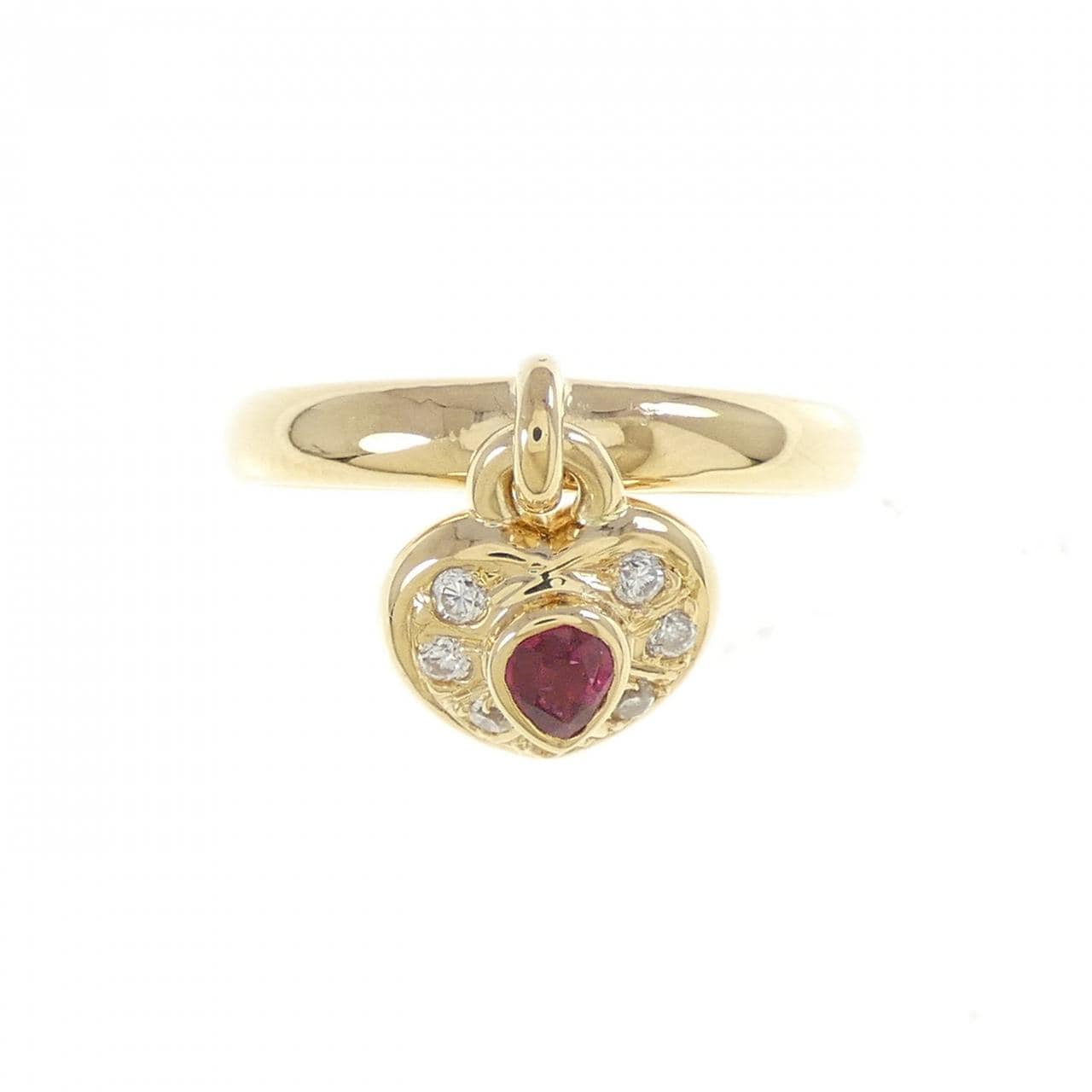 750YG ハート ルビー リング 0.16CT