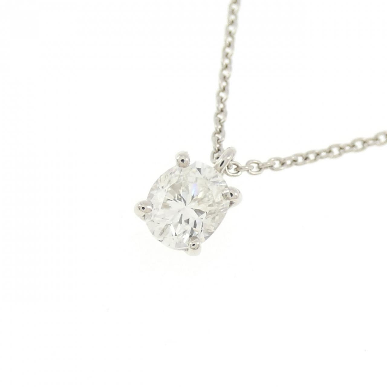 【リメイク】PT900/PT850 ダイヤモンド ネックレス 0.383CT F SI2 オーバルカット