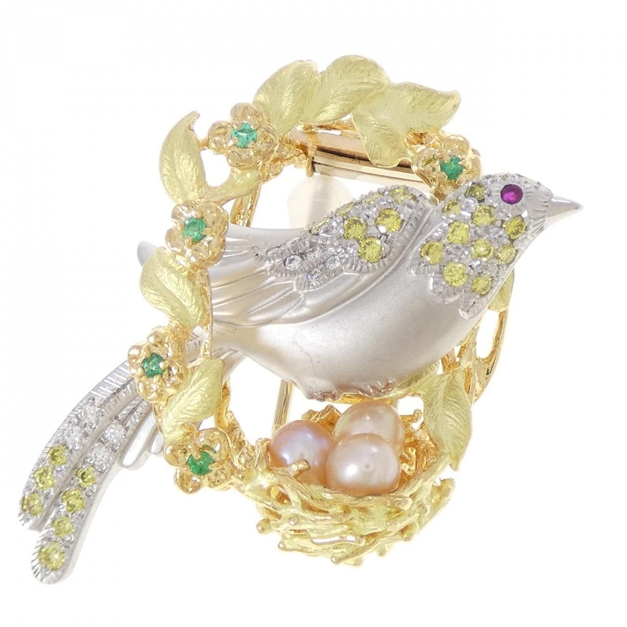 梶光夫 カラーストーン ブローチ