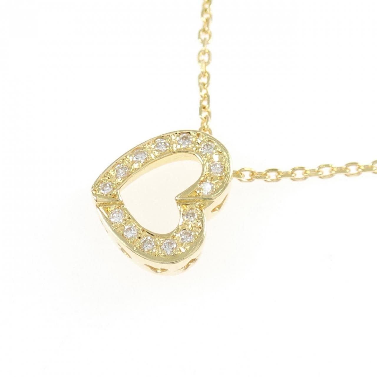 K18YG ハート ダイヤモンド ネックレス 0.11CT
