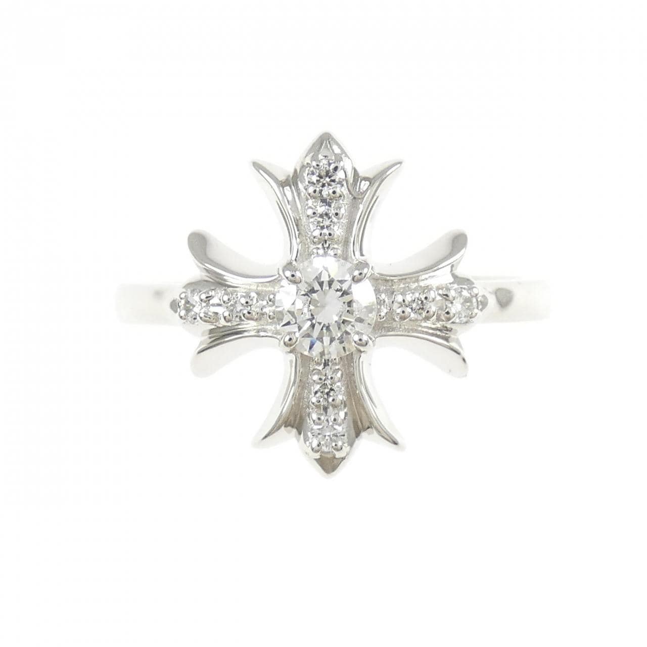 PT950 クロス ダイヤモンド リング 0.20CT