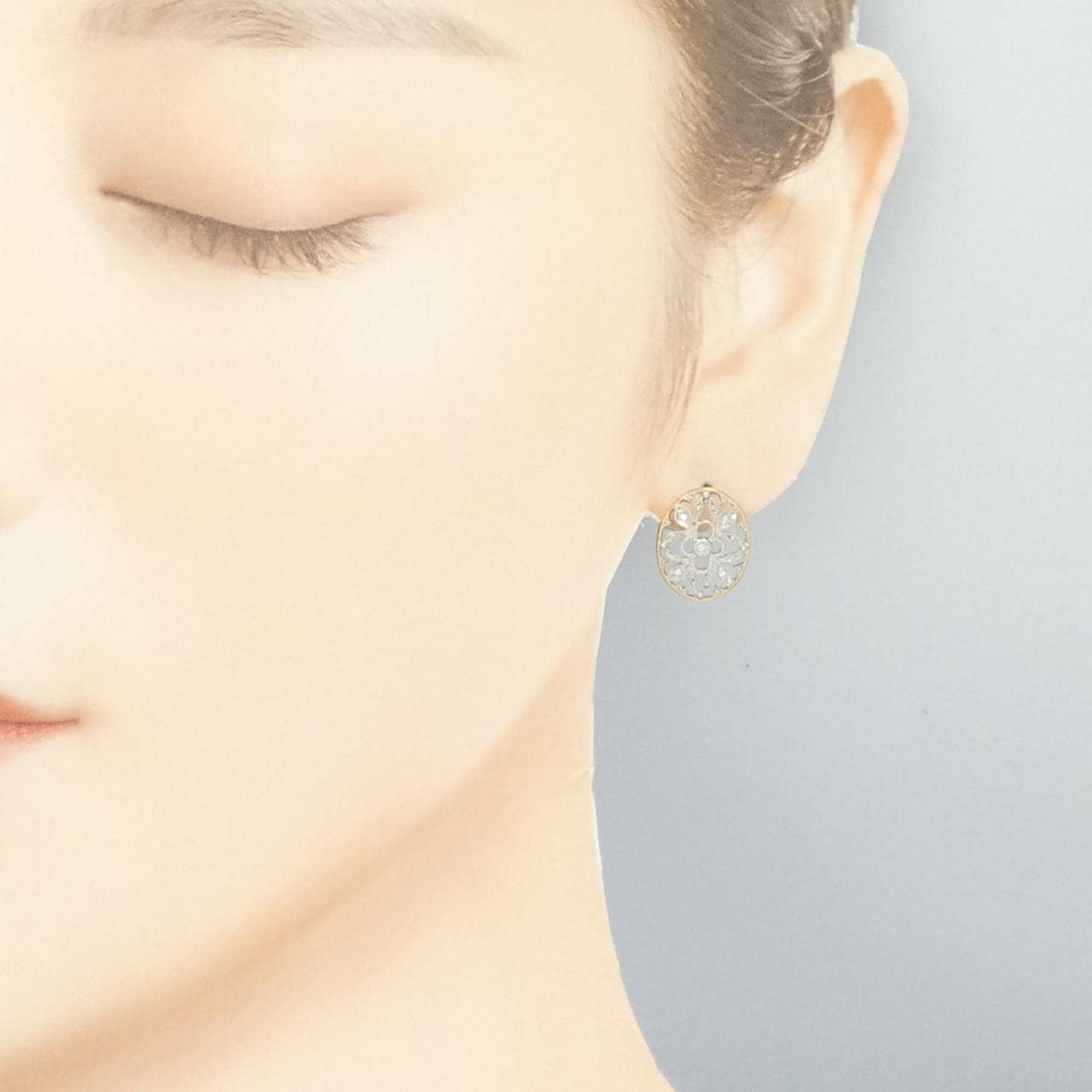 K18WG/K18YG ダイヤモンド ピアス 0.08CT