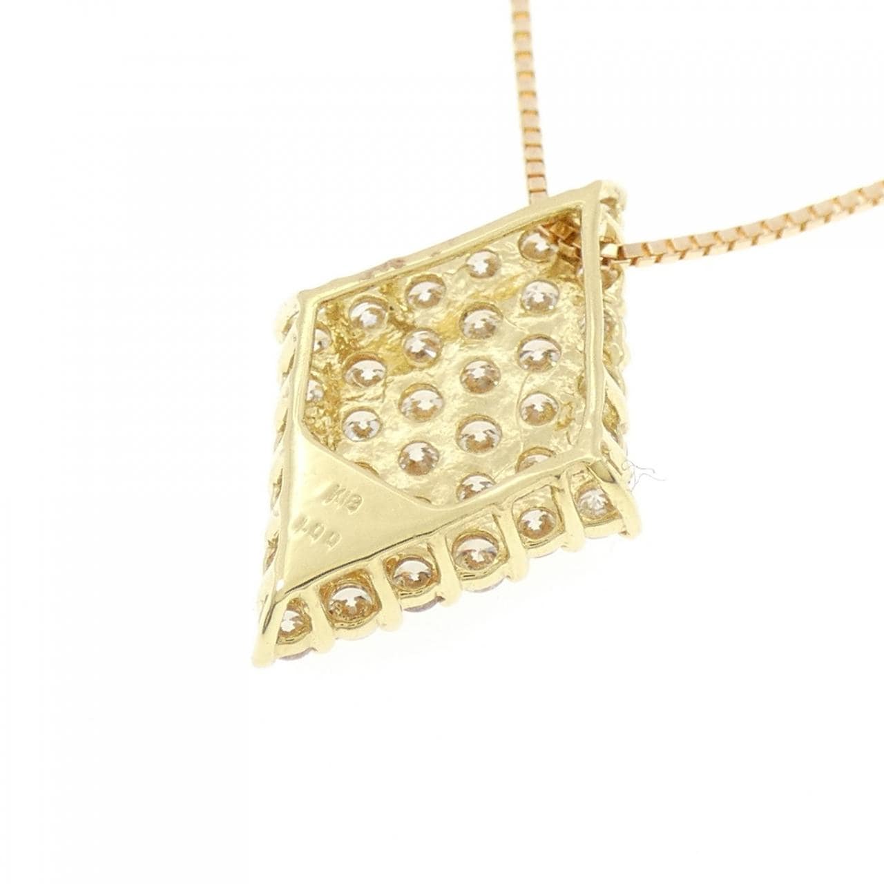 K18YG パヴェ ダイヤモンド ネックレス 1.00CT