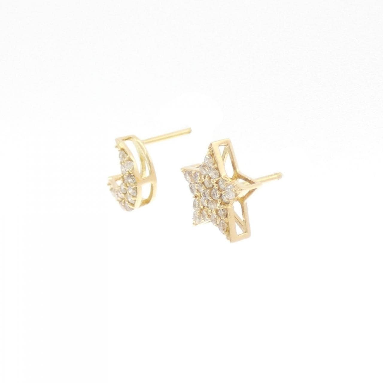 [新品] K18YG 星月钻石耳环 0.20CT