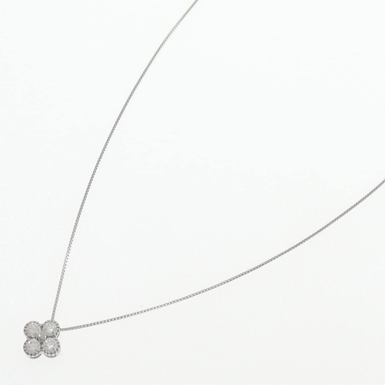 【新品】PT900/PT850 フラワー ダイヤモンド ネックレス 0.300CT