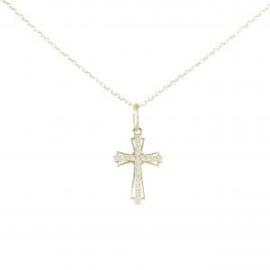 10KYG/K10YG クロス キュービック ネックレス