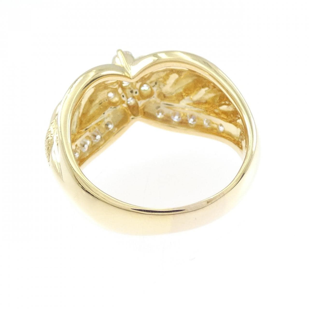 K18YG フラワー ダイヤモンド リング 0.71CT