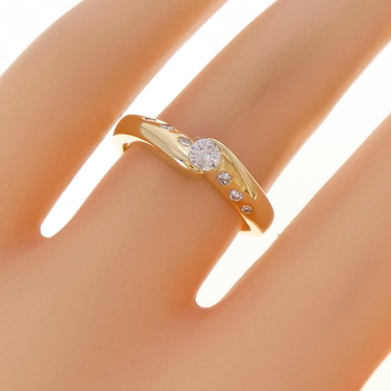 K18YG ダイヤモンド リング 0.21CT