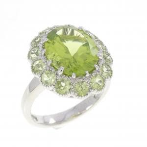 K14WG ペリドット リング 3.13CT