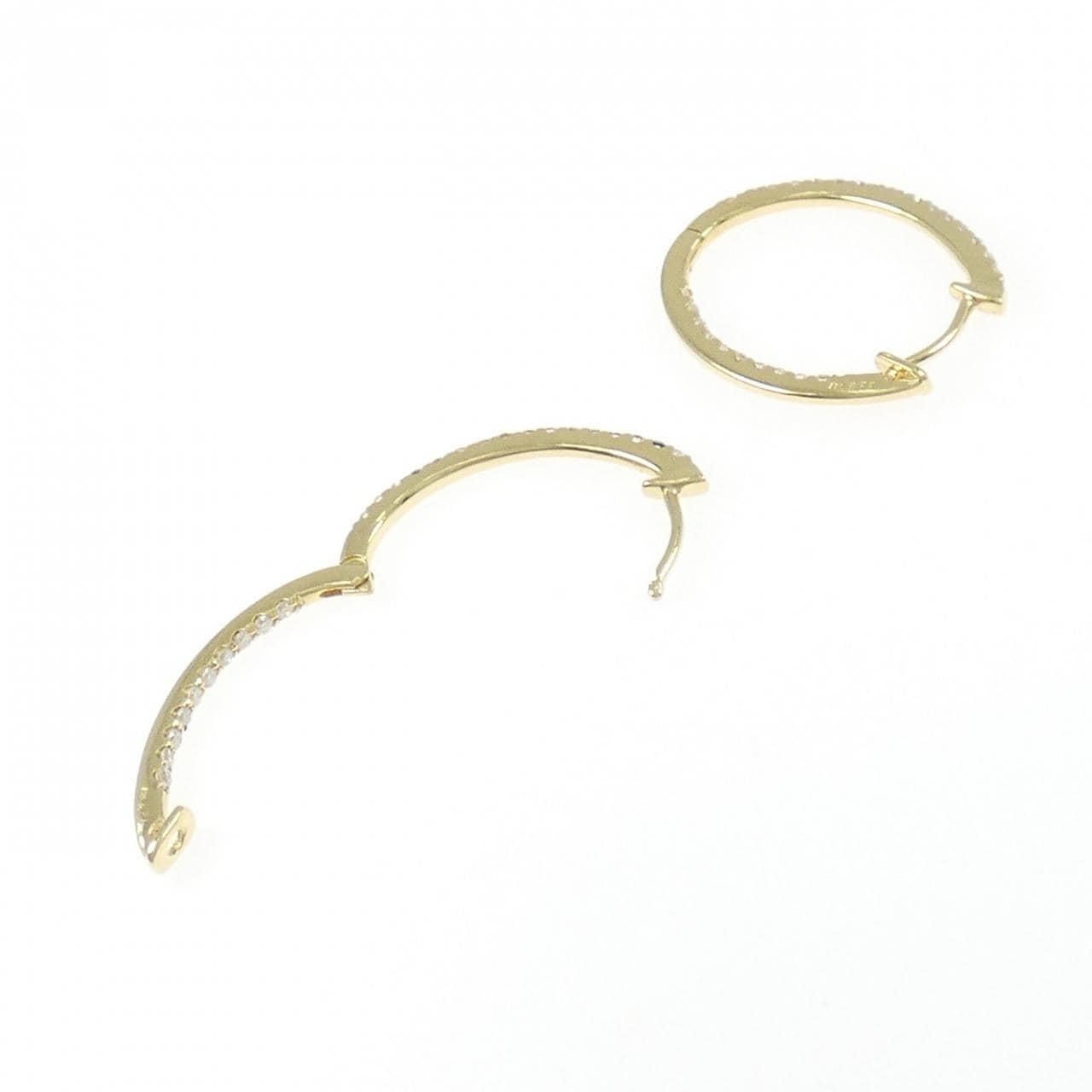 K18YG ダイヤモンド フープ ピアス 0.50CT