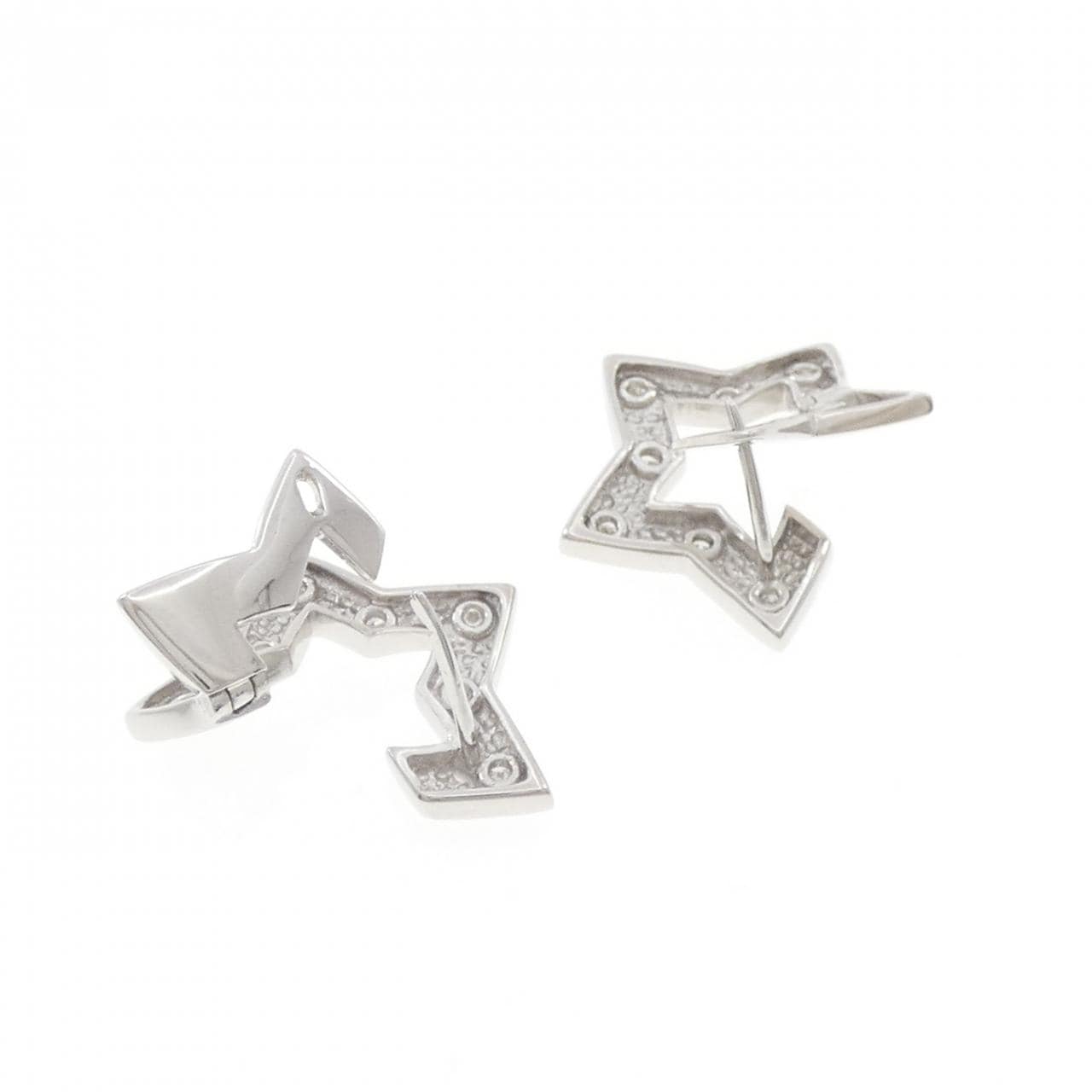 K18WG スター ダイヤモンド ピアス 0.20CT