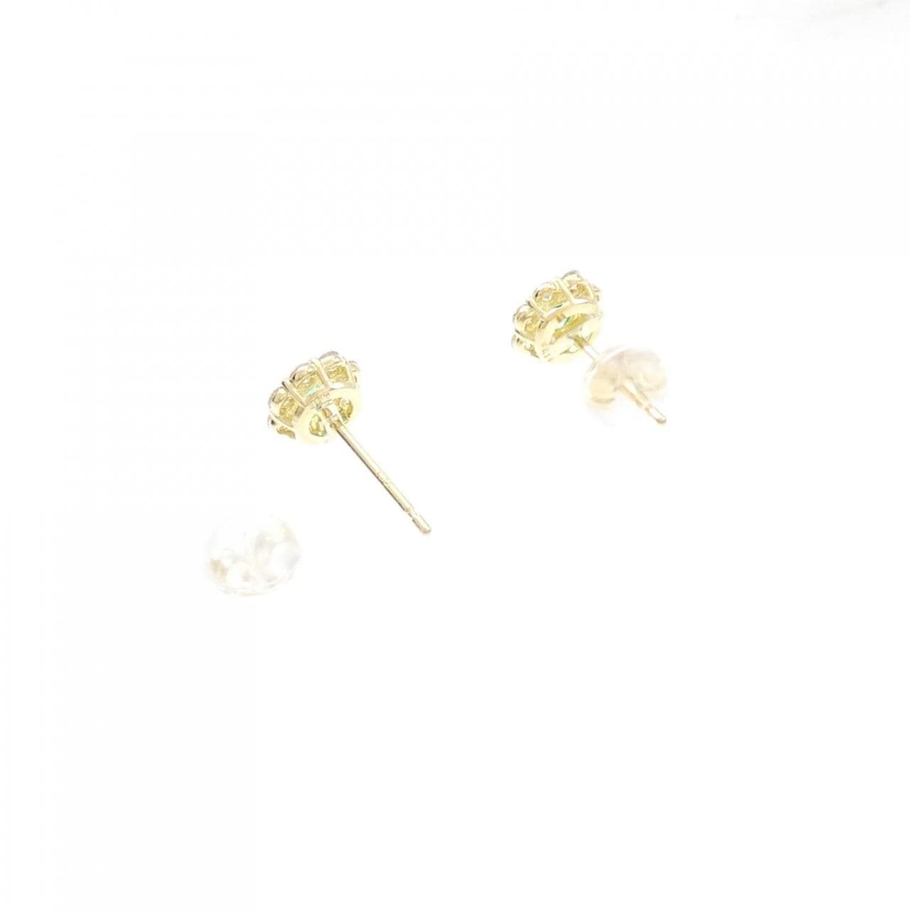 [BRAND NEW] K18YG emerald earrings 0.16CT