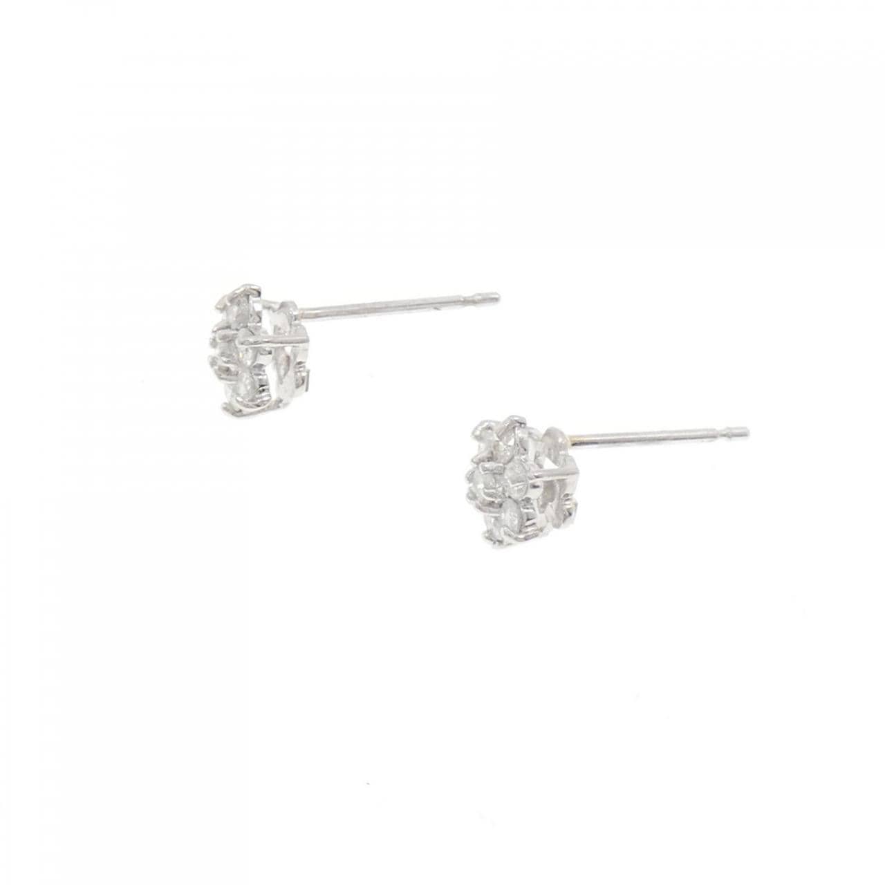 PT900 Flower Diamond Earrings 0.30CT