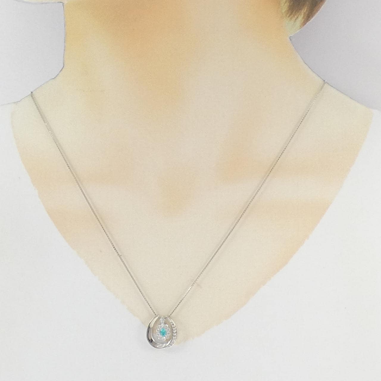 PT900/PT850 2WAY パライバトルマリン ネックレス 0.137CT
