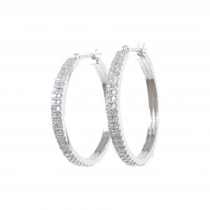 K18WG ダイヤモンド フープ ピアス 0.72CT