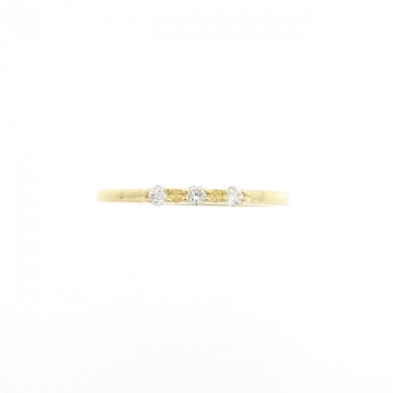 K18YG スリーストーン ダイヤモンド ピンキーリング 0.04CT