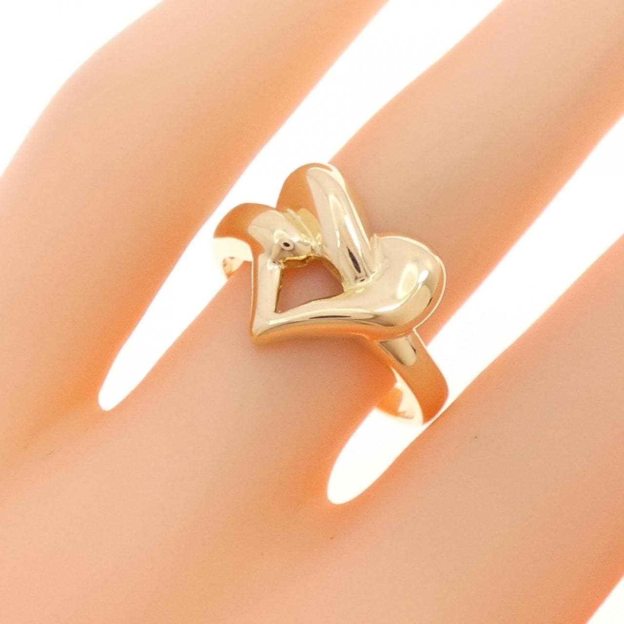 K18YG ハート リング