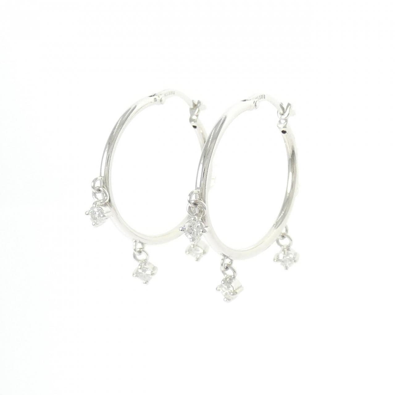 K18WG ダイヤモンド ピアス 0.30CT
