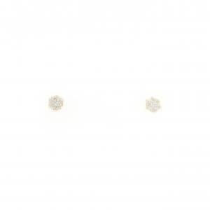 K18YG ソリティア ダイヤモンド ピアス 0.10CT