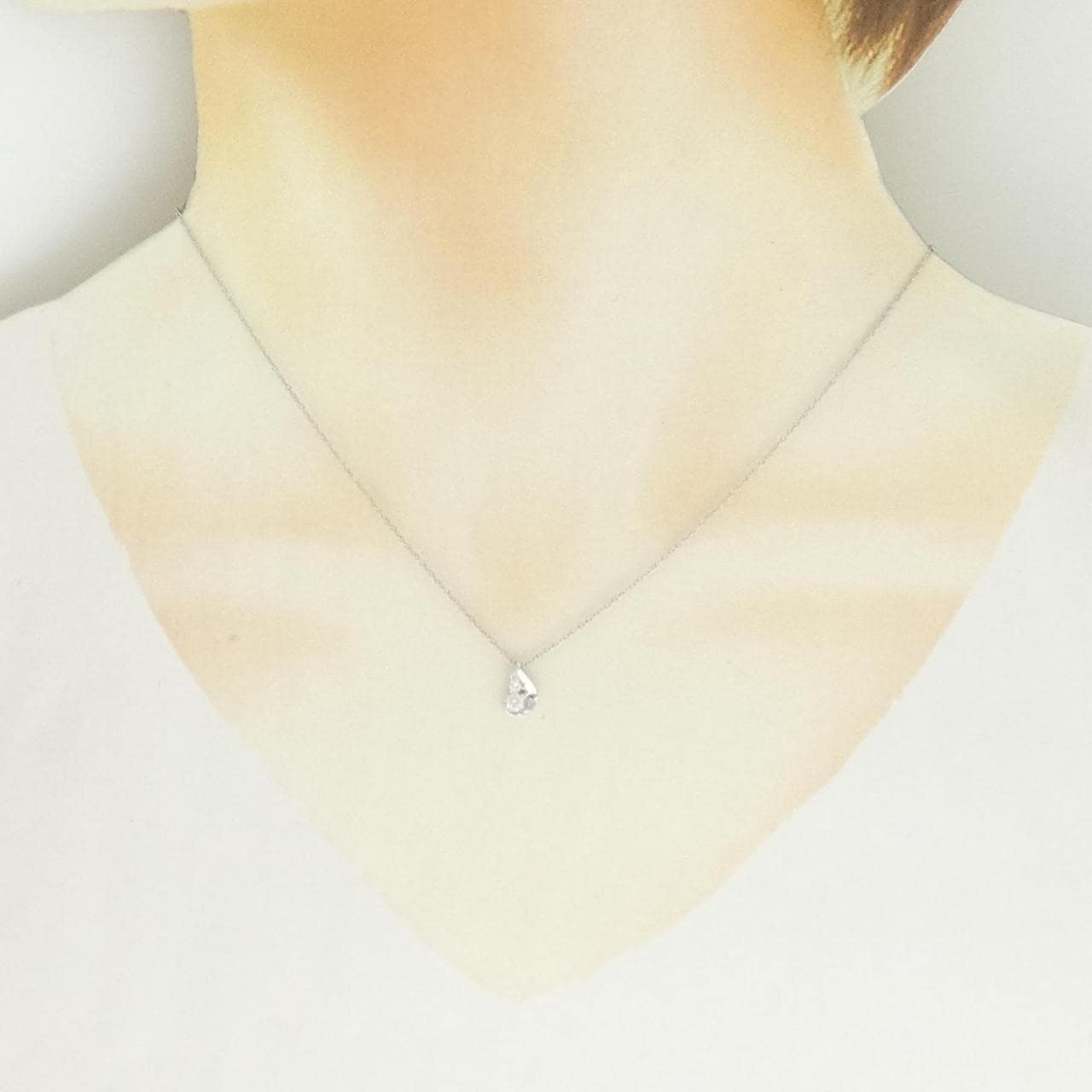 K18WG ダイヤモンド ネックレス 0.14CT