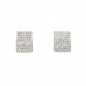 K18WG パヴェ ダイヤモンド ピアス 1.00CT