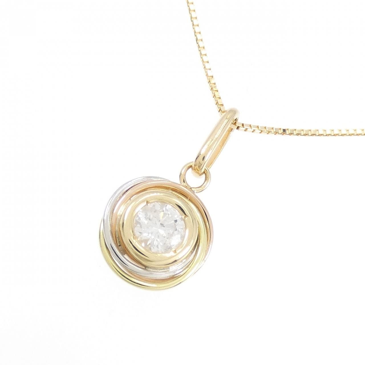 K18YG/PT900 ダイヤモンド ネックレス 0.30CT