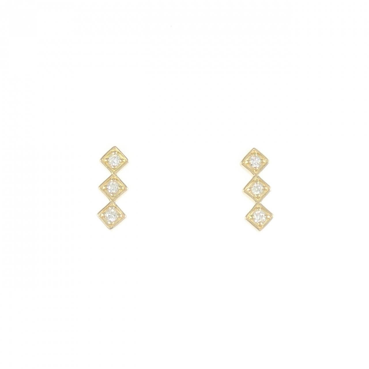 [新品] K18YG钻石耳环 0.06CT