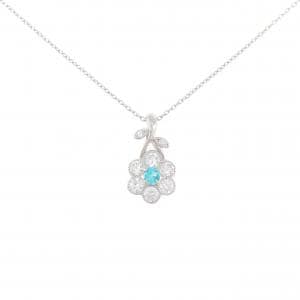 PT900/PT850 フラワー パライバトルマリン ネックレス 0.099CT