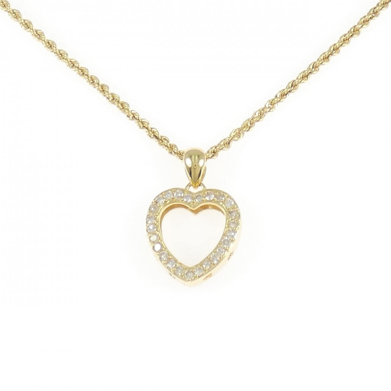 K18YG ハート ダイヤモンド ネックレス 1.00CT