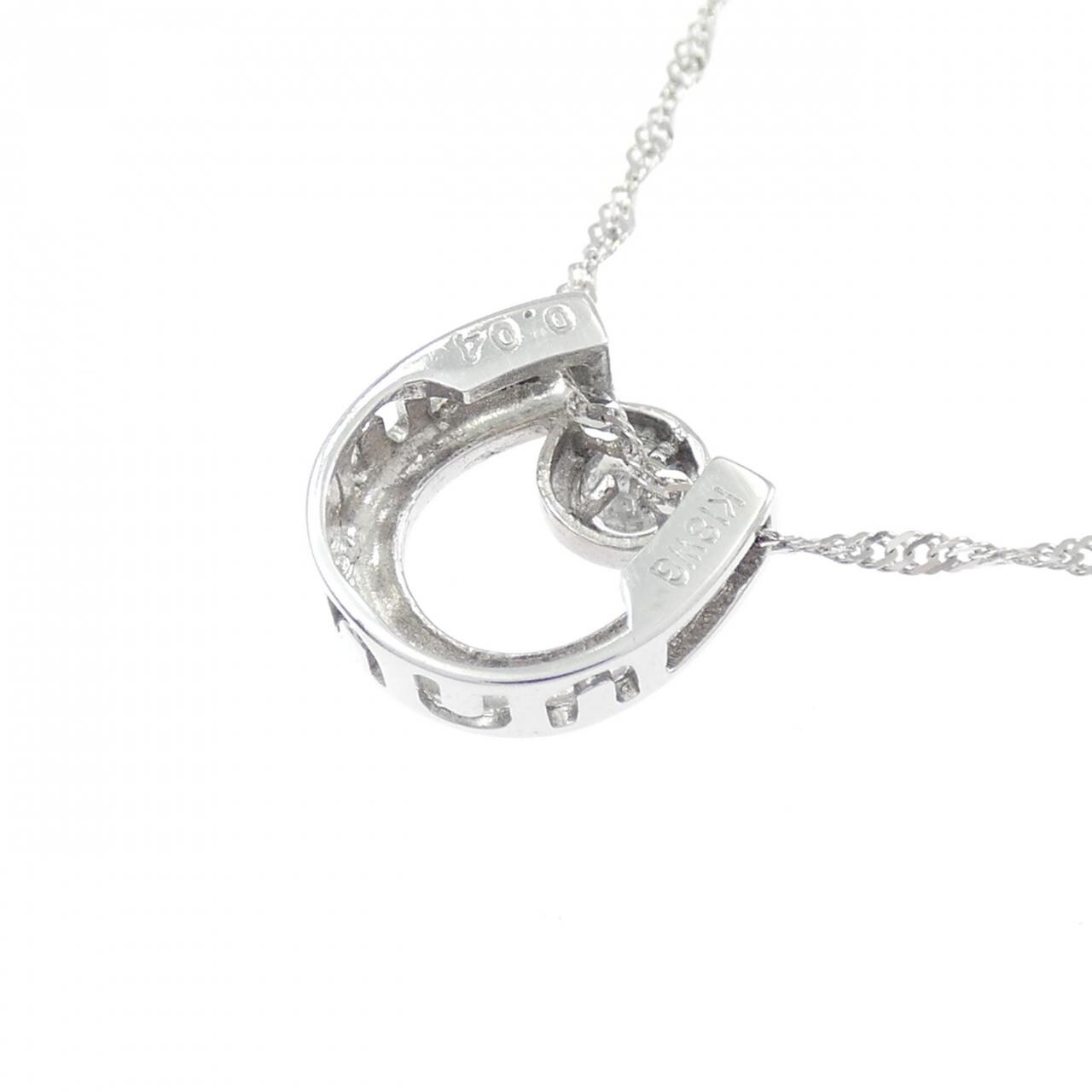 K18WG/750WG ダイヤモンド ネックレス 0.04CT
